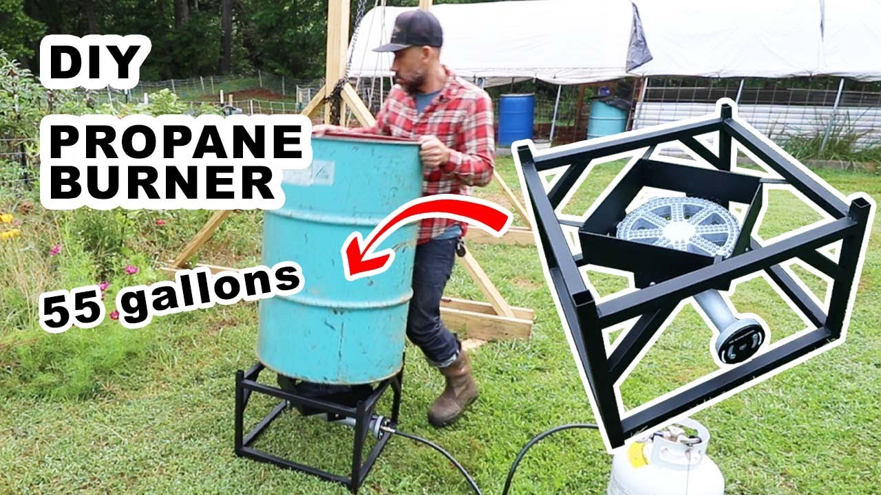 БОЛЬШАЯ самодельная пропановая горелка для нагрева 55-галлонной бочки (проект для начинающих свар...