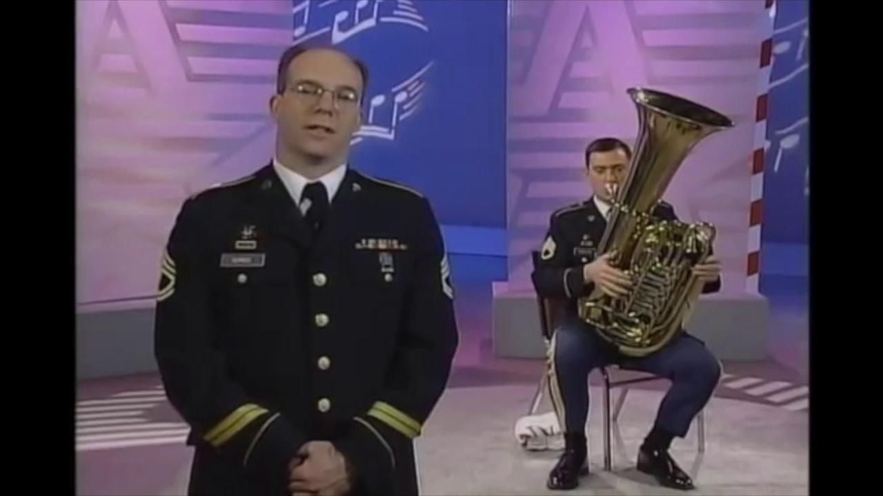 playing the tuba