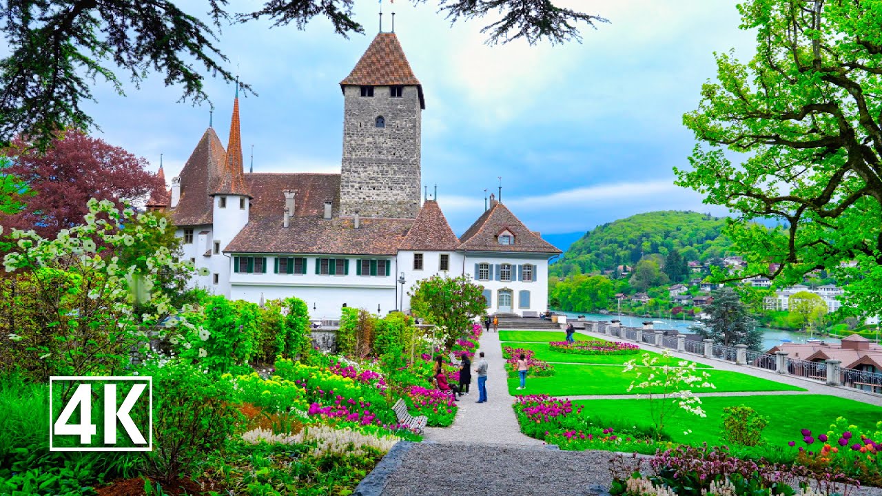 Switzerland 🇨🇭 like a gem, Spiez sparkles in the sun at the shore of Lake Thun