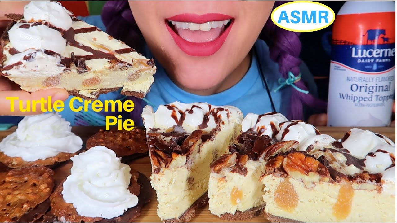 ASMR TURTLE CREME PIE, CHOCO FLORENTINE eating sound |아이스크림 파이, 플로렌틴 쿠키,휘핑크림 먹방 리얼사운드|CURIE.ASMR
