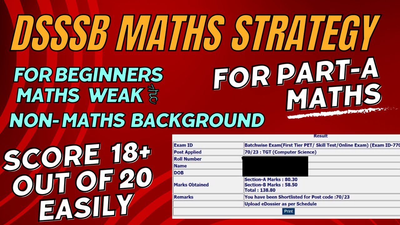 DSSSB Maths Preparation Strategy | Part-A Maths