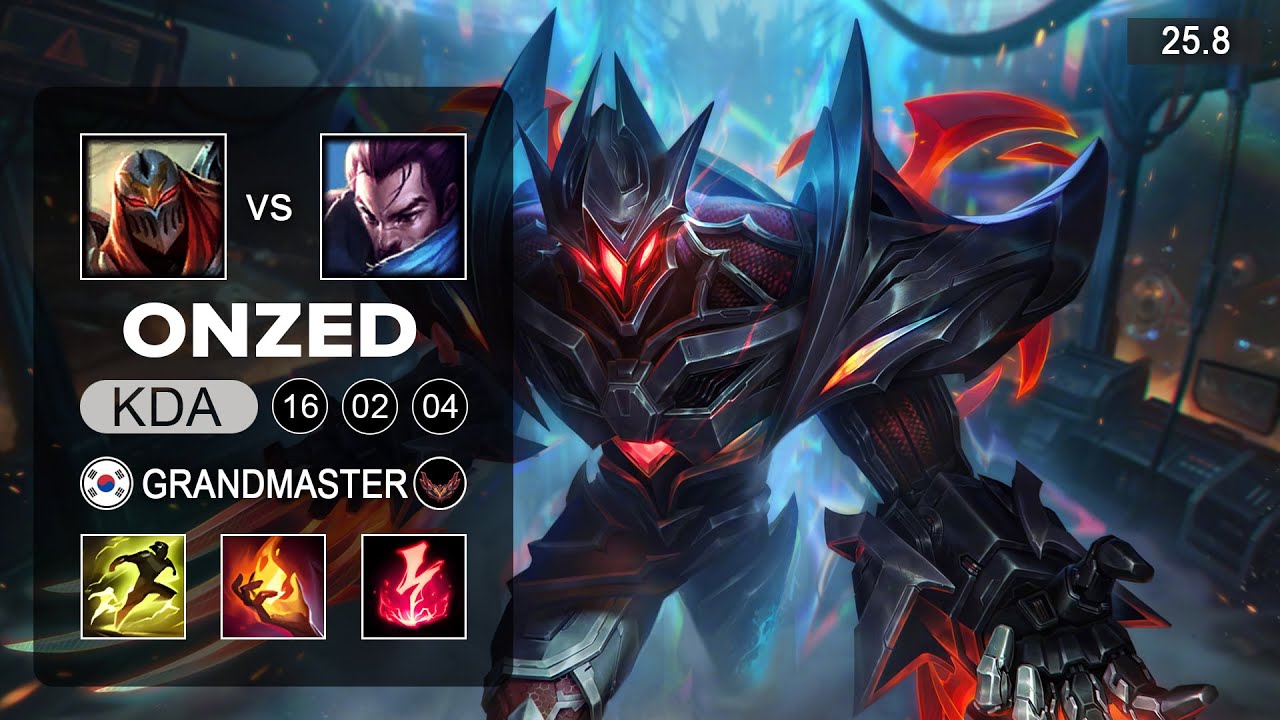 OnZed Zed vs Yasuo Mid - KR Grandmaster - Patch 25.8 Season 15