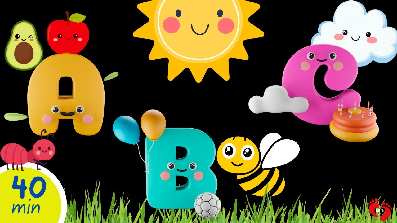 40-Minute ABC Fun Adventure | Soothing High-Contrast Baby Sensory Visuals