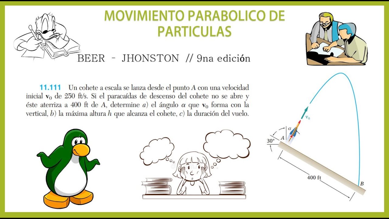 11.111 DINAMICA BEER JOHNSTON: MOVIMIENTO PARABÓLICO // 8VO EJER.