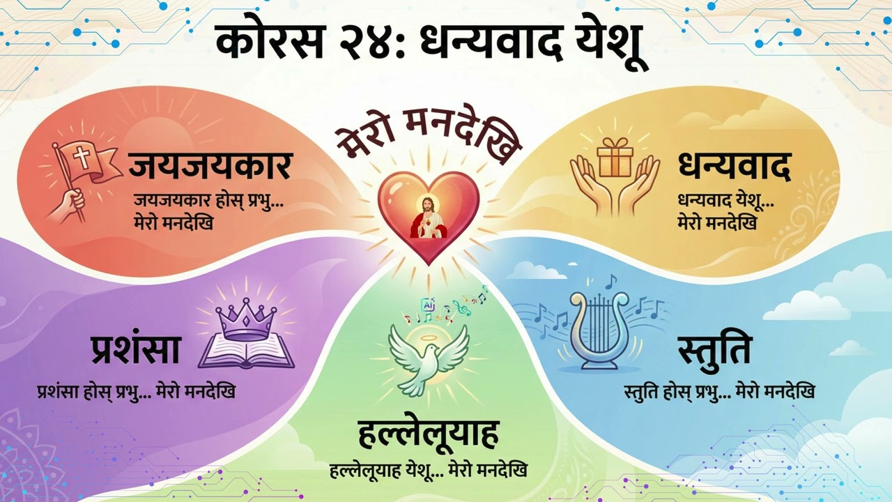 धन्यवाद येशू : कोरस-२४✨AI HD Worship Music✨Dhanyabaad Yeshu -Chorus 24✨Christian Worship Song