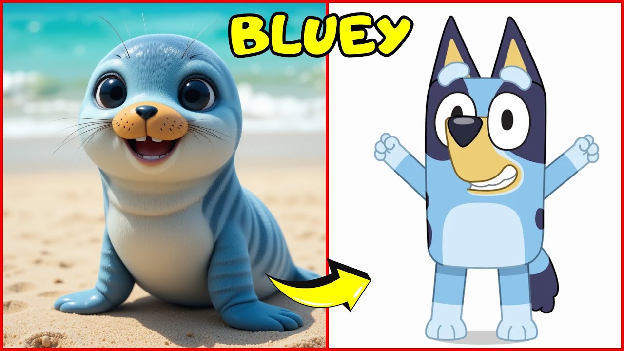 🐬 ¡Bluey y sus Amigos como Animales Marinos! 🐠 ¿Adivinas Quién es Quién?