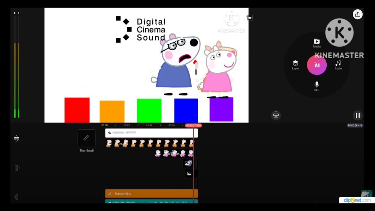 Цифровой звук в кинотеатрах: Lotte Llama и Suzy Sheep Logo Remake, Kinemaster Speedrun x16 Speed