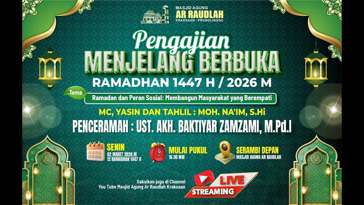 🔴LIVE HARI KE-12 - PENGAJIAN MENJELANG BERBUKA PUASA 1447 H / 2026 M