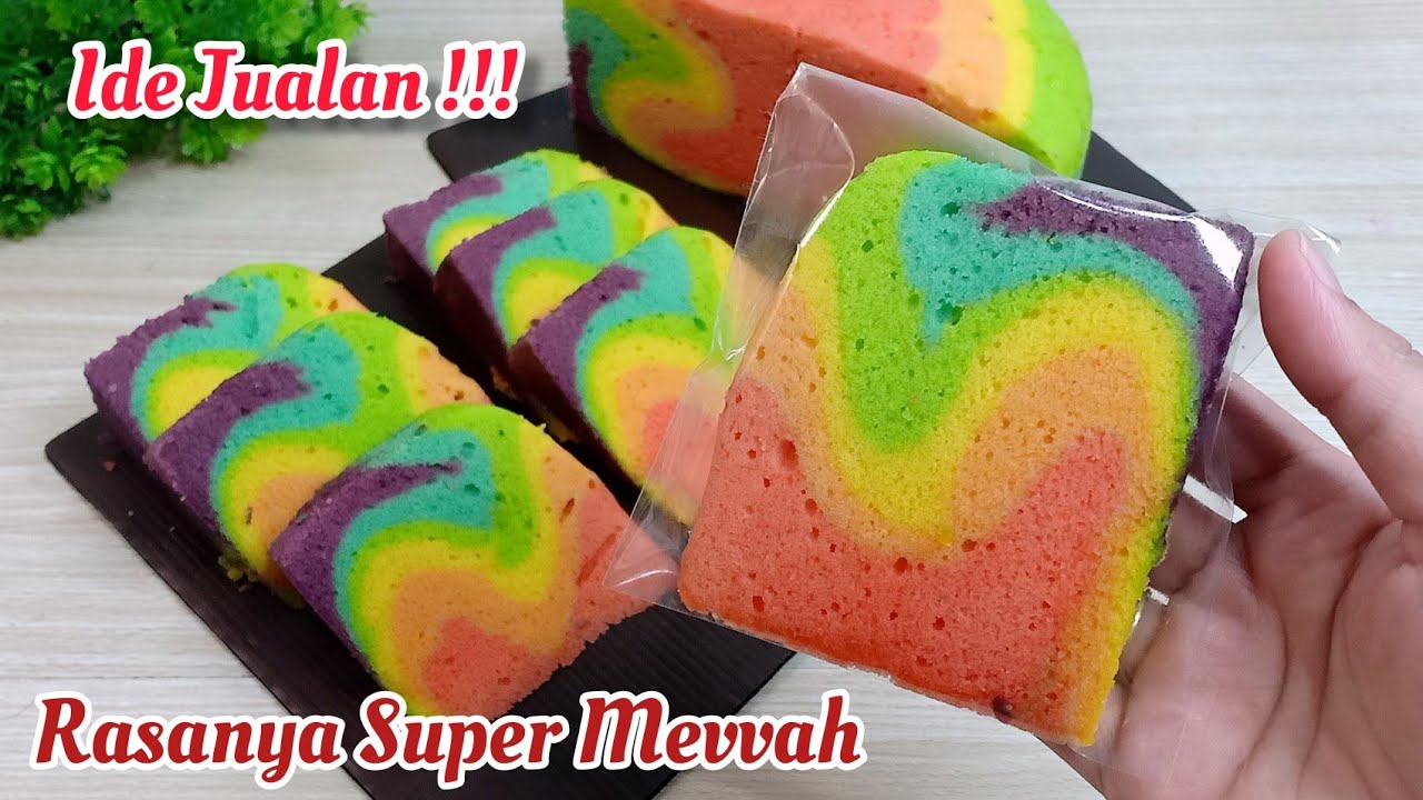 BUAT BOLU MOTIF PELANGI YUK | BISA UNTUK BASE CAKE KUE ULANG TAHUN BISA IDE JUALAN !!!