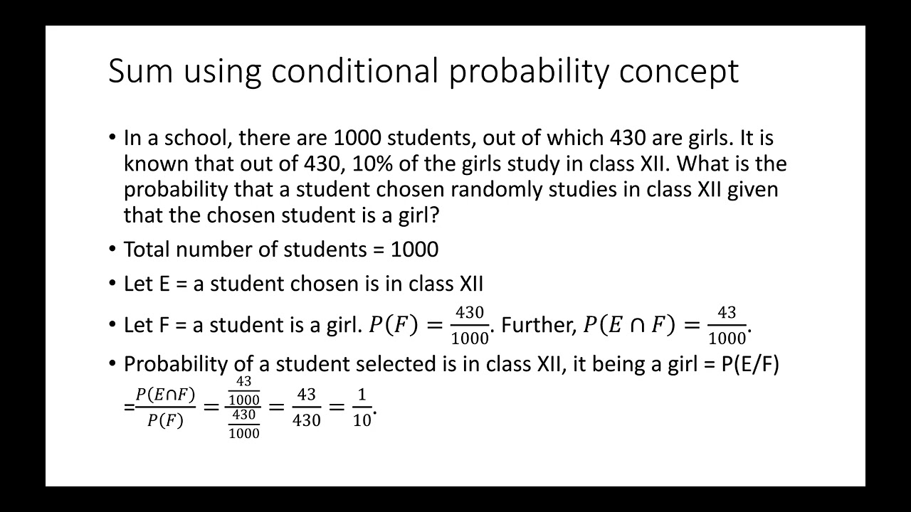 Conditional Probability for Class 12th