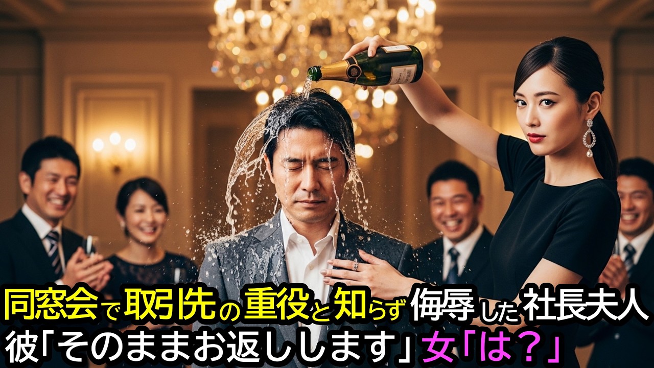 同窓会で取引先の重役と知らず侮辱した社長夫人。彼「そのままお返しします」女「は？」