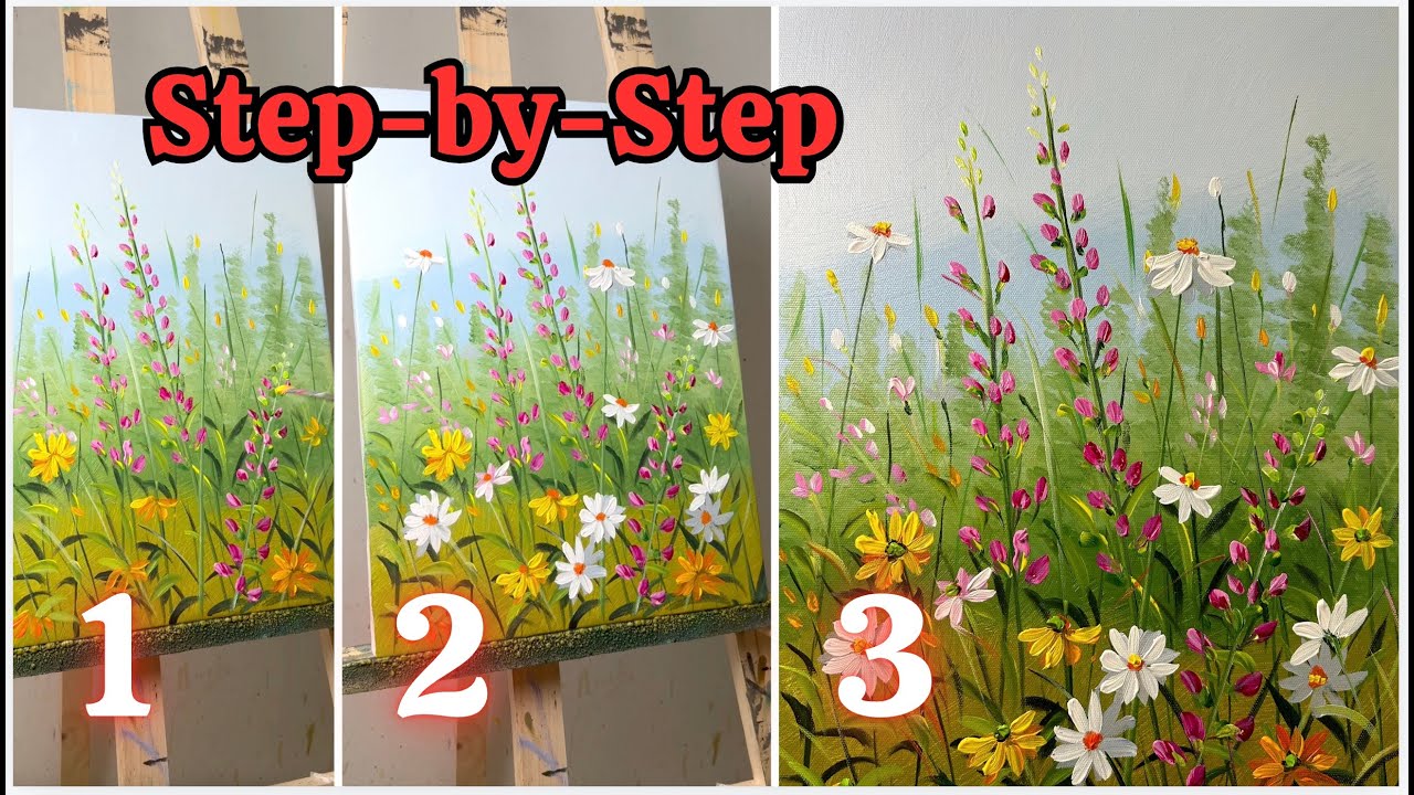 Flowers Painting / Drawing flowers for beginners