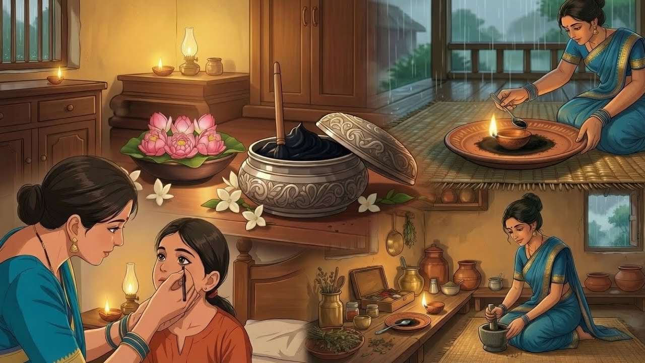 Traditional Indian Village Rainy Day Vlog: Homemade Kajal, Mutton Curry & Puri, Crispy Samosas 