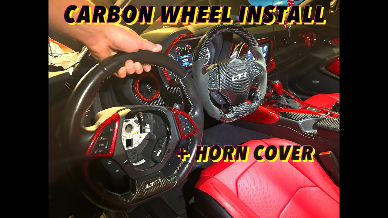 Camaro Carbon addons Carbon fiber steering wheel and air bag cover
