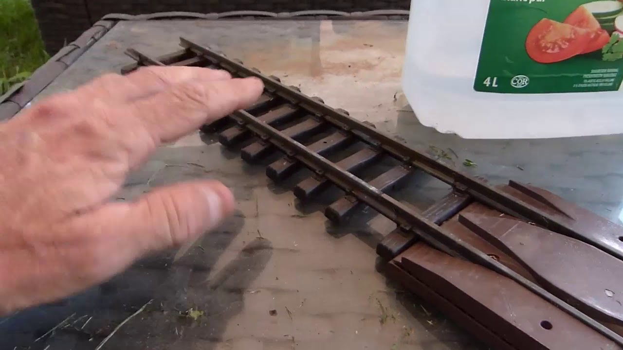 cleaning the Garden Railway Track