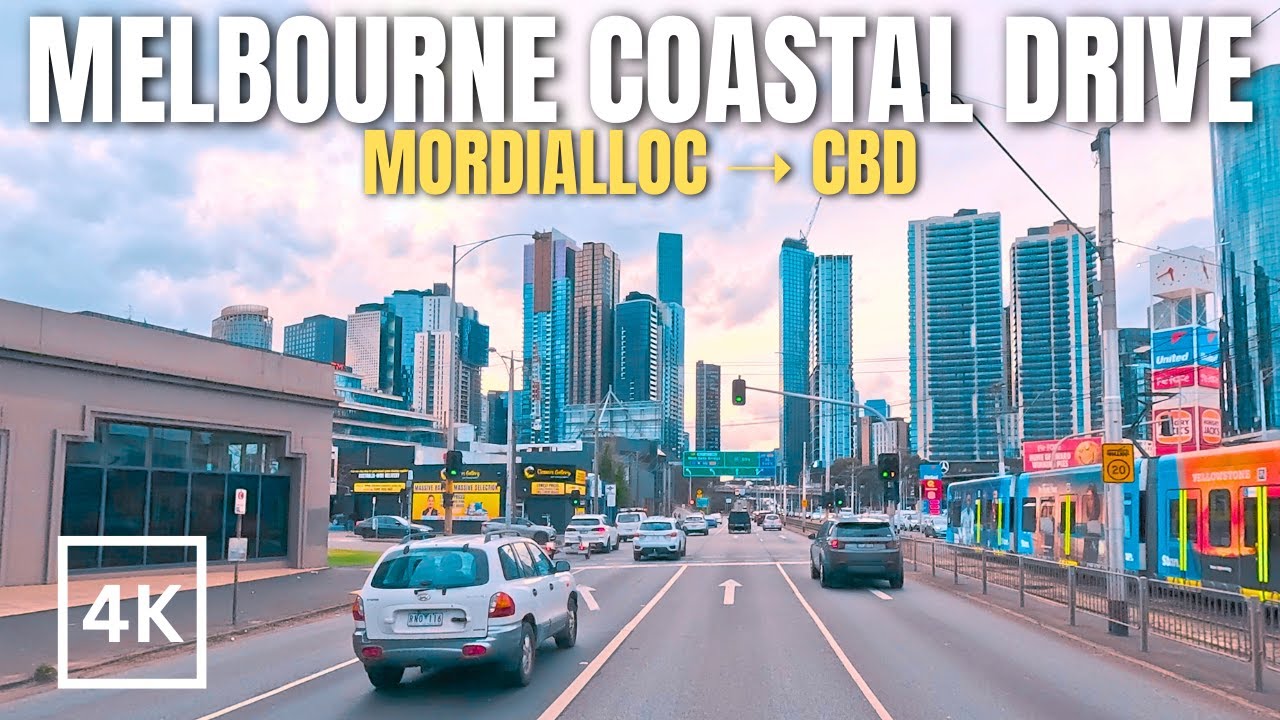 Melbourne Coastal Drive: Mordialloc to City in 4K.