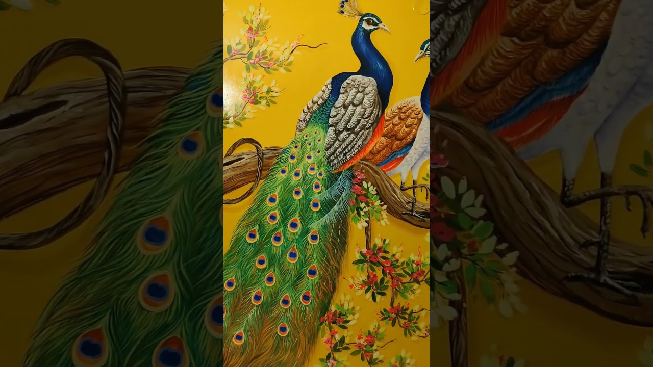 peacock wall painting. 