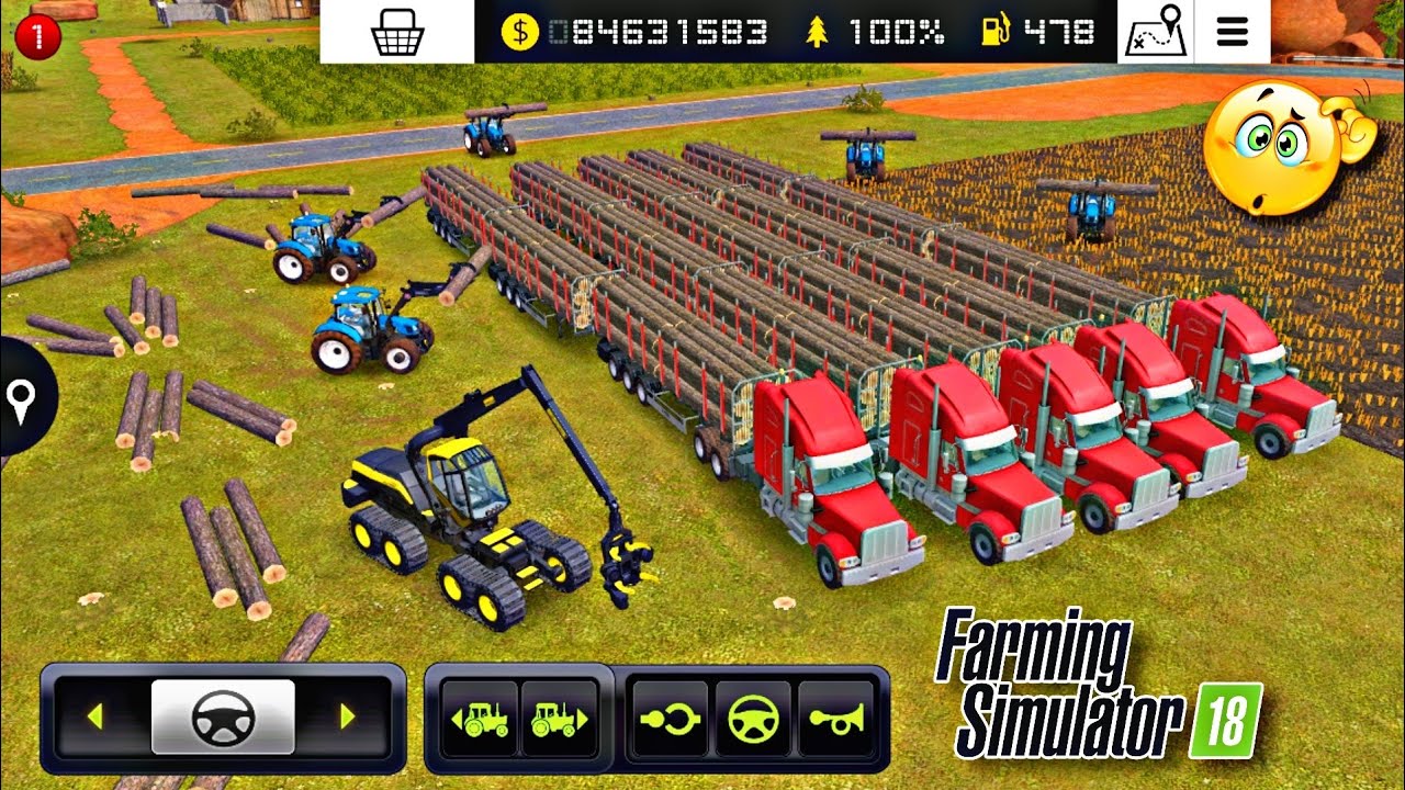 How To Tree Cutting & Wood Loading In Farming Simulator 18 | Tree Cutting & Wood Loading In Fs 18