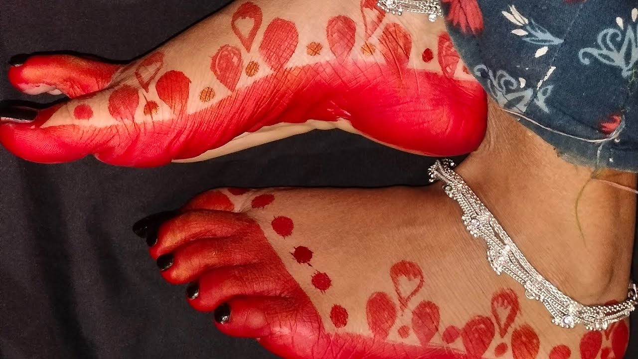 Sunday special feet alata design//Beautiful alata design//How to make a alata design video//New2024