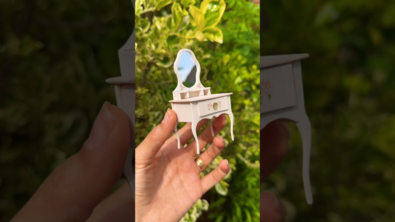 DIY Miniature Dressing Table | Dollhouse Furniture 🌸 #diy #dollhousefurniture #shorts #short
