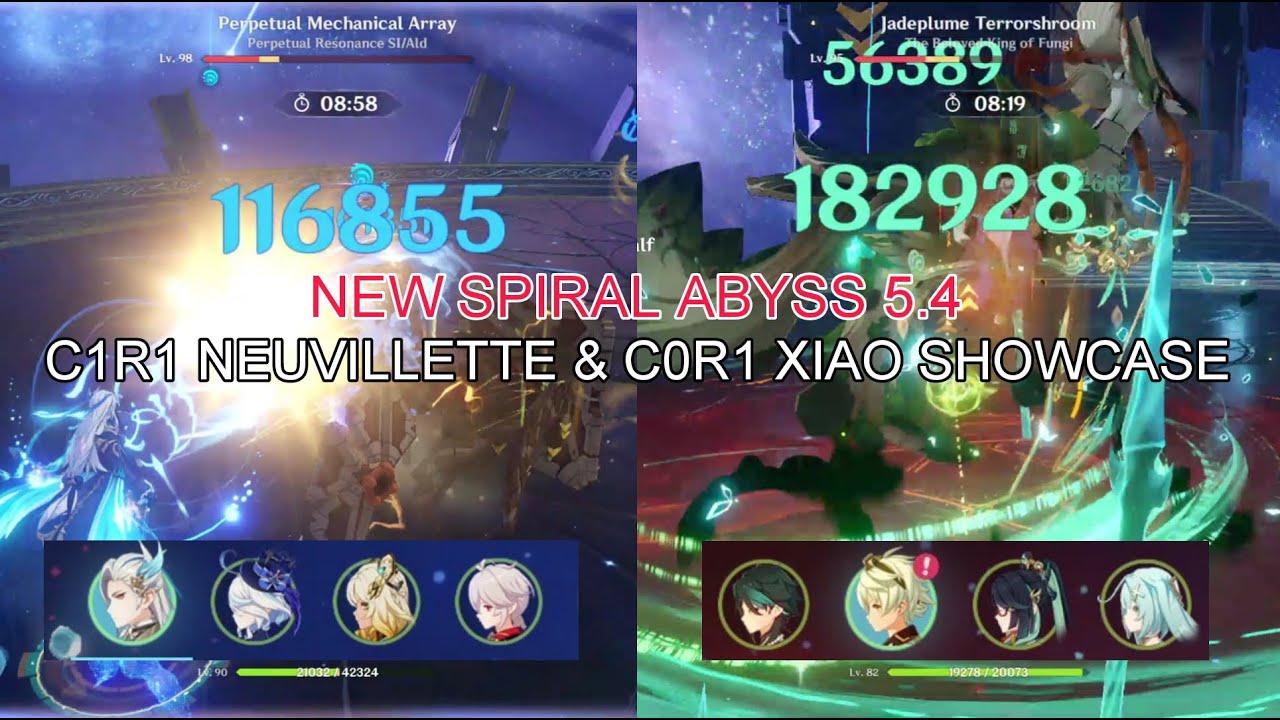 /New 5.4 Spiral Abyss/C1R1 Neuvillette & C0R1 Xiao Showcase/Genshin Impact