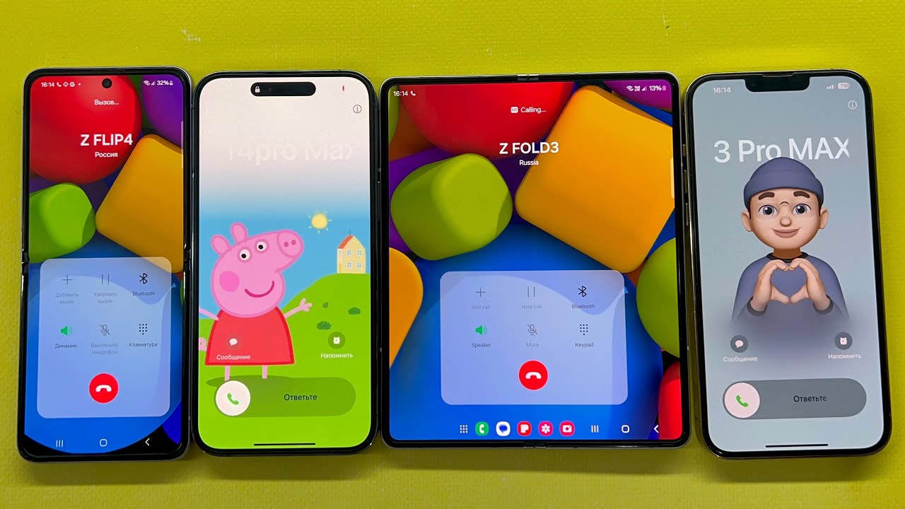 Crazy Two iPhone 14pro max vs iPhone 13pro max incoming Call Z Fold3 vs Z Flip4