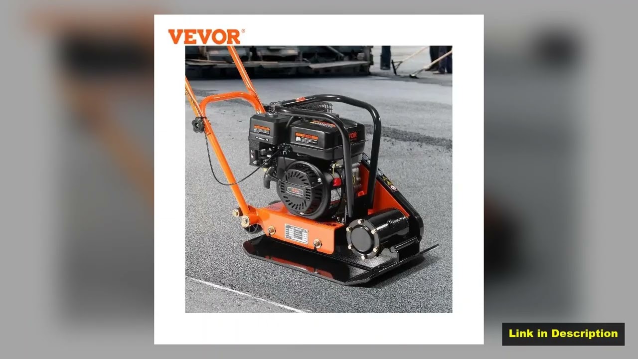 VEVOR Gasoline Plate Compactor 2865 HP Force Vibratory Compaction Tamper For Walkways Patios Asphal