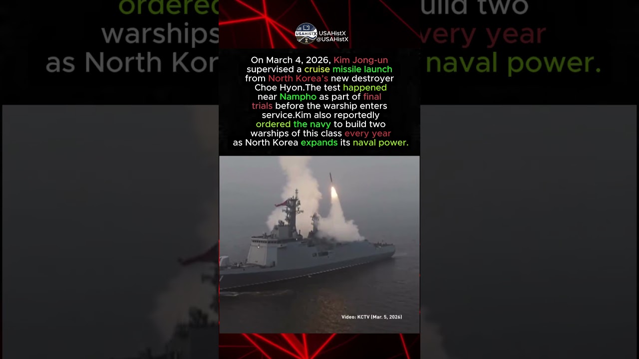 North Korea&rsquo;s New Destroyer Fires Cruise Missiles 🚢🚀