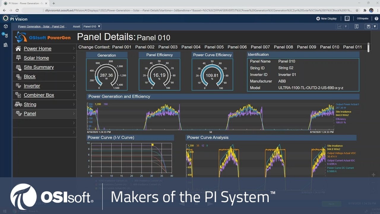 OSIsoft&rsquo;s PI Vision Demo | Solar Power Plant