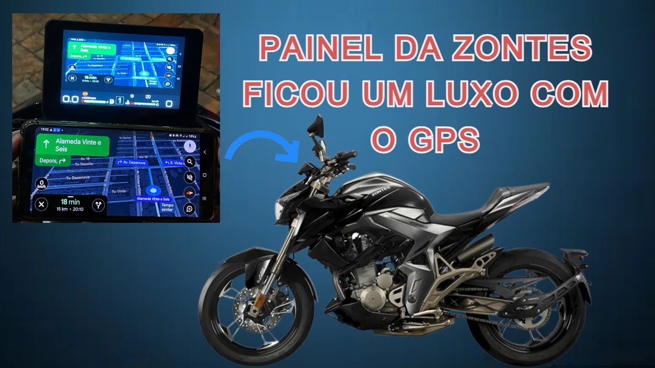ESPELHANDO O CELULAR COM O PAINEL DA ZONTES R310, FICOU BOM ? MOTO TECNOLÓGICA.