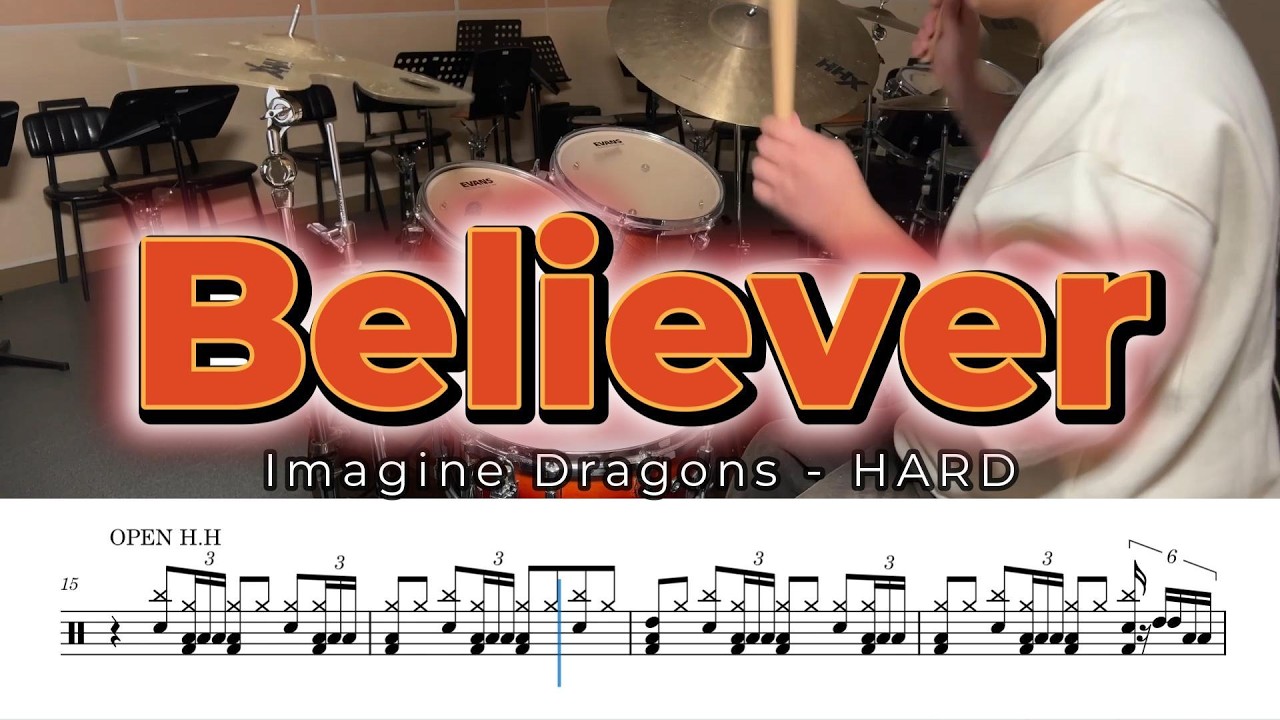 Imagine Dragons - Believer [HARD] 쉬운드럼,드럼커버,Drum Score,드럼연주,드럼악보,