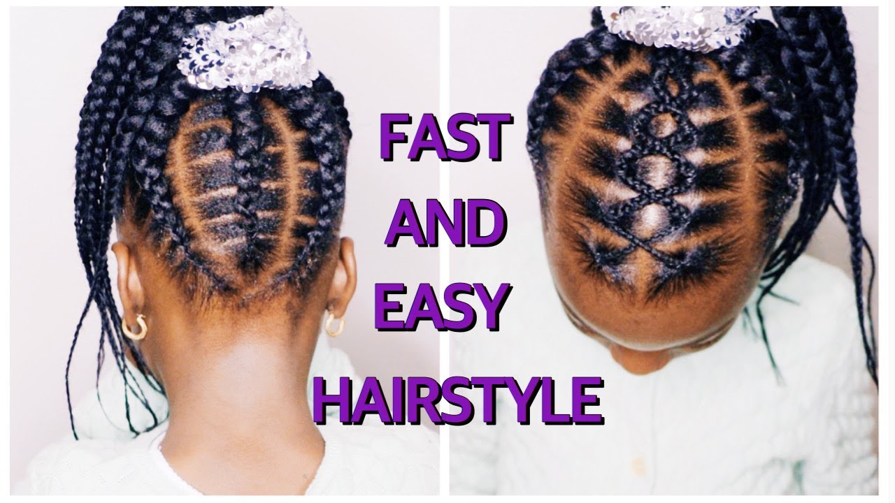 CUTE AND EASY HAIRSTYLE FOR KIDS | PONYTAIL CORNROW | KIDS FRIENDLY BRAIDS