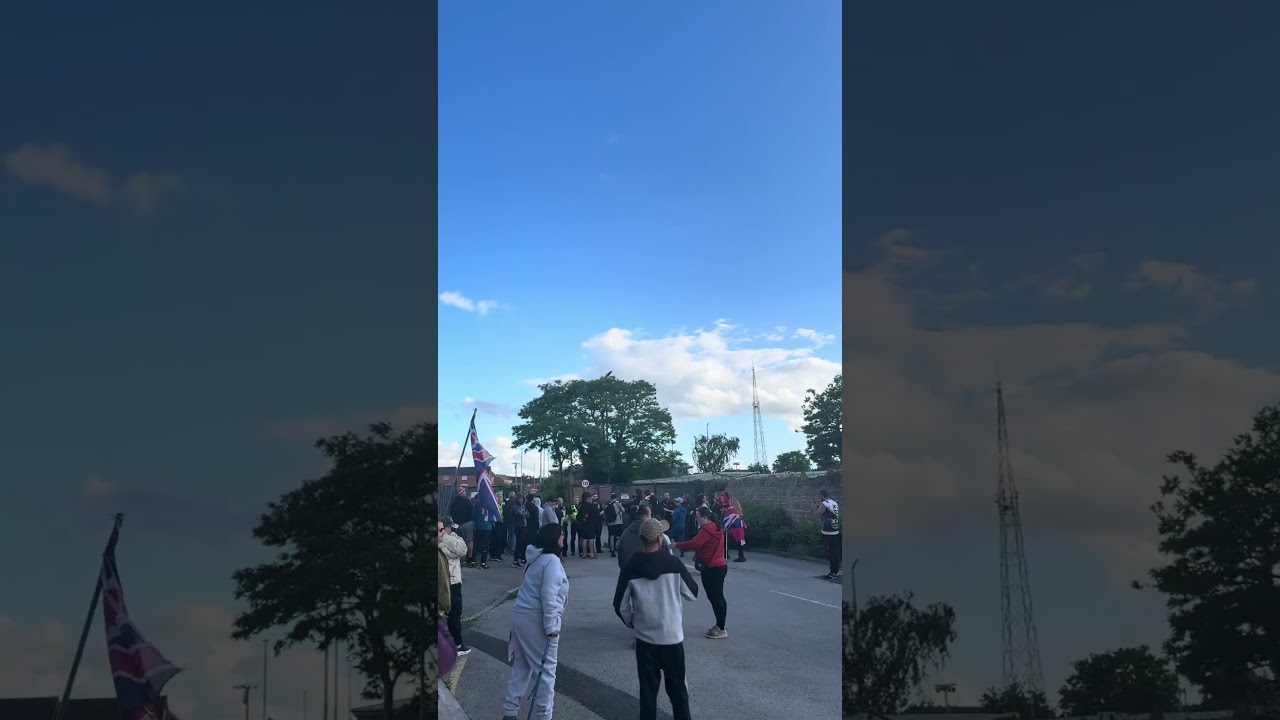 Protesters at Mansfield Police Station