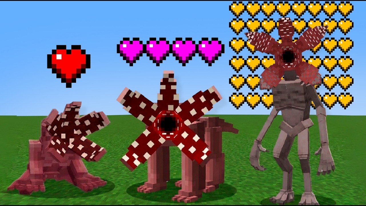 QUAL EVOLUÇÃO DEMOGORGON TEM MAIS VIDA NO MINECRAFT STRANGER THINGS?