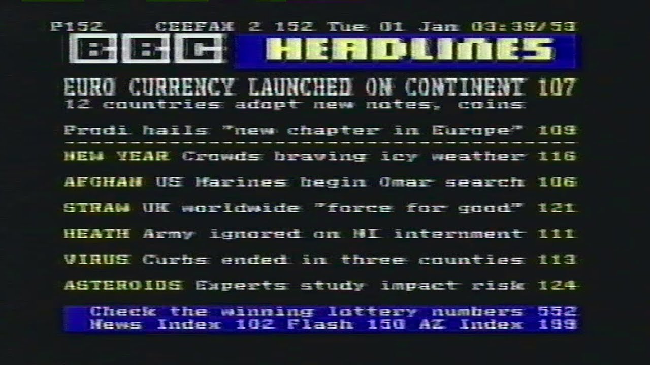 BBC Ceefax - January 1, 2002
