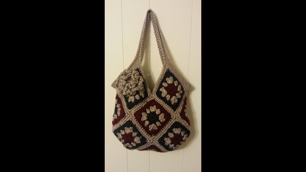 How to Crochet a Bag Pattern Tutorial - 13 Granny Square Bag