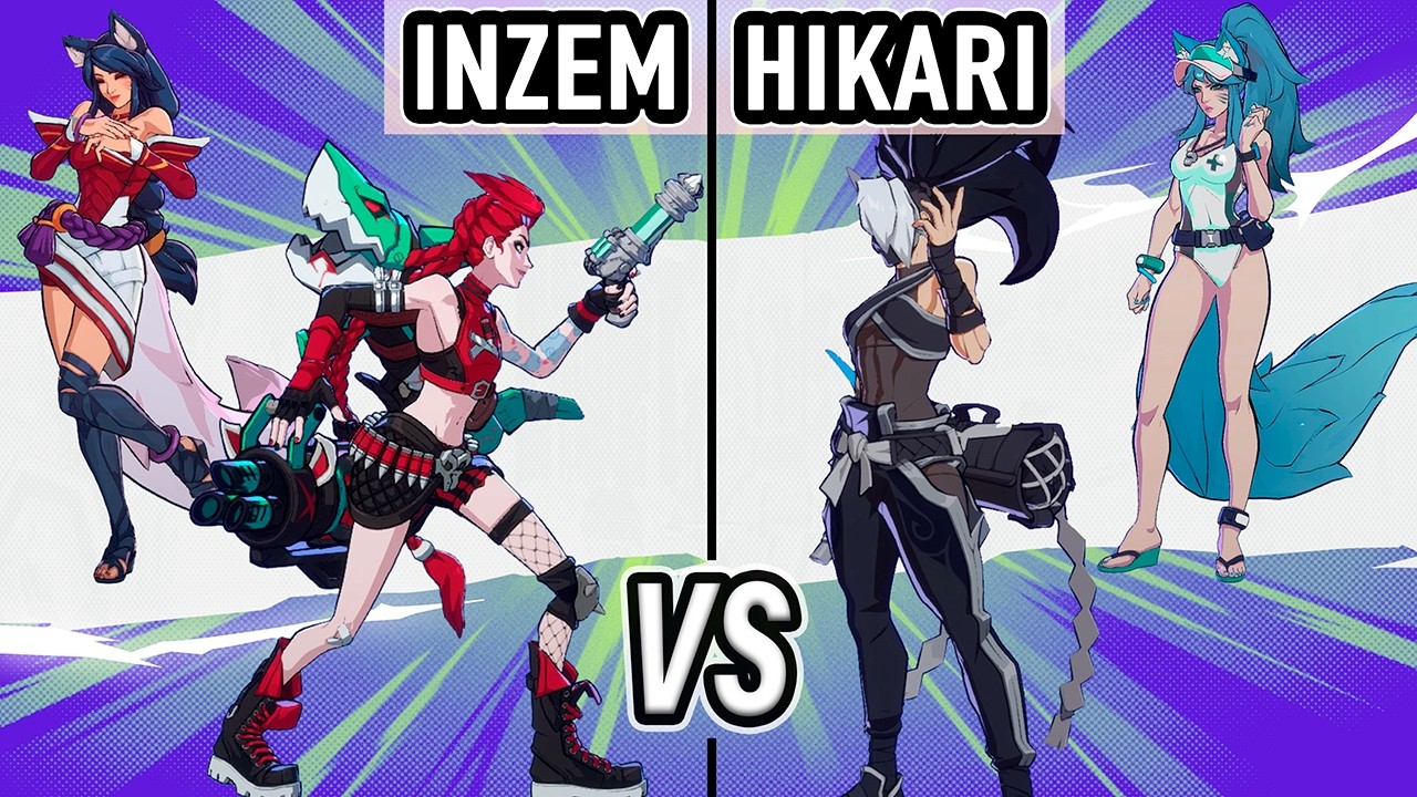 2XKO ▰ Inzem (Jinx / Ahri) vs Hikari (Akali / Ahri) ▰ High Level Gameplay