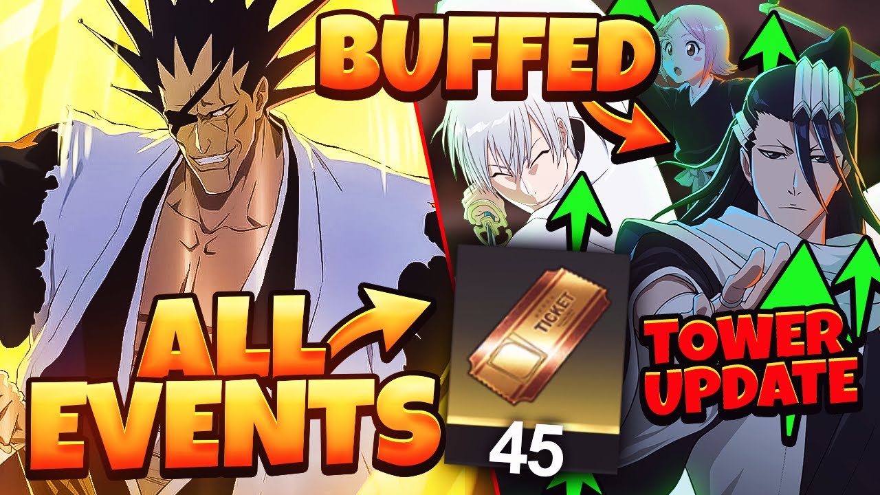 *NEW* 45 FREE LIMITED PULLS! GIN, YACHIRU & BYAKUYA *BUFFED* & TOWER UPDATE! | Bleach Soul Resonance