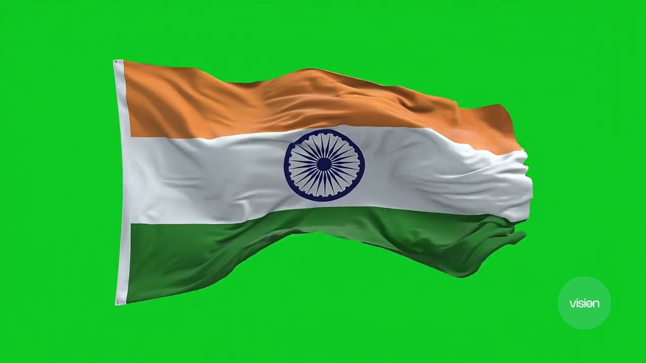 Indian Tiranga Flag Wave | Green Screen Animation | AI Generated