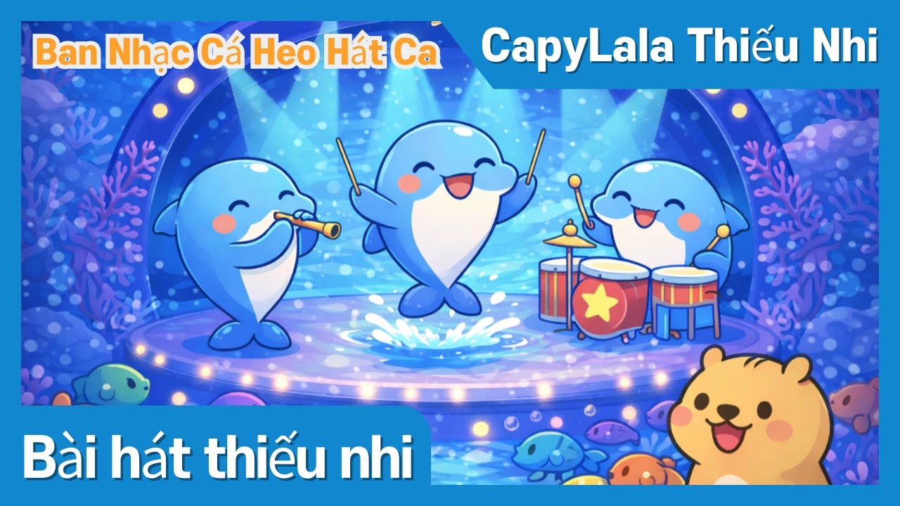 Ban Nhạc Cá Heo Hát Ca | Bài Hát Thiếu Nhi Đại Dương | CapyLala Thiếu Nhi