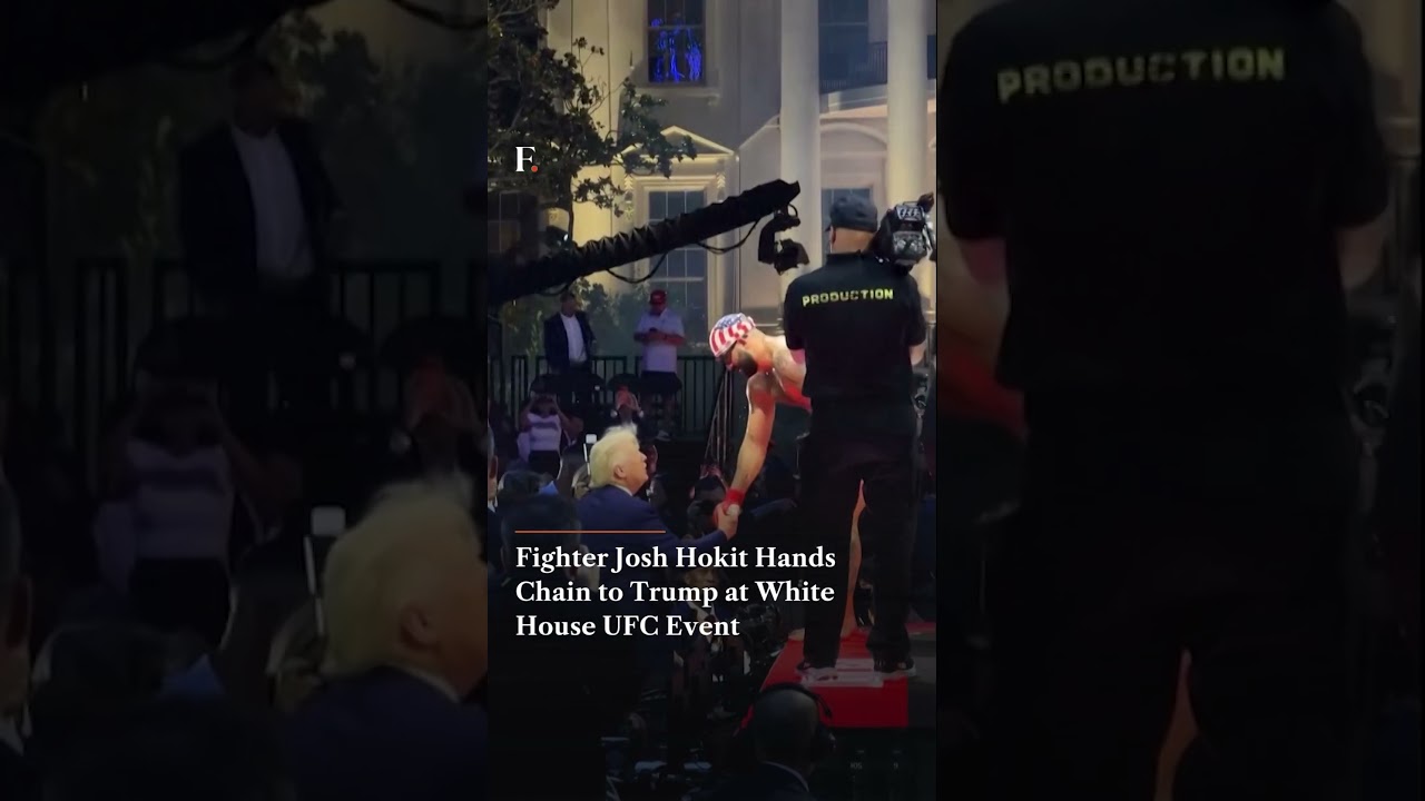Fighter Josh Hokit Hands Chain to Trump at White House UFC Event | N18G