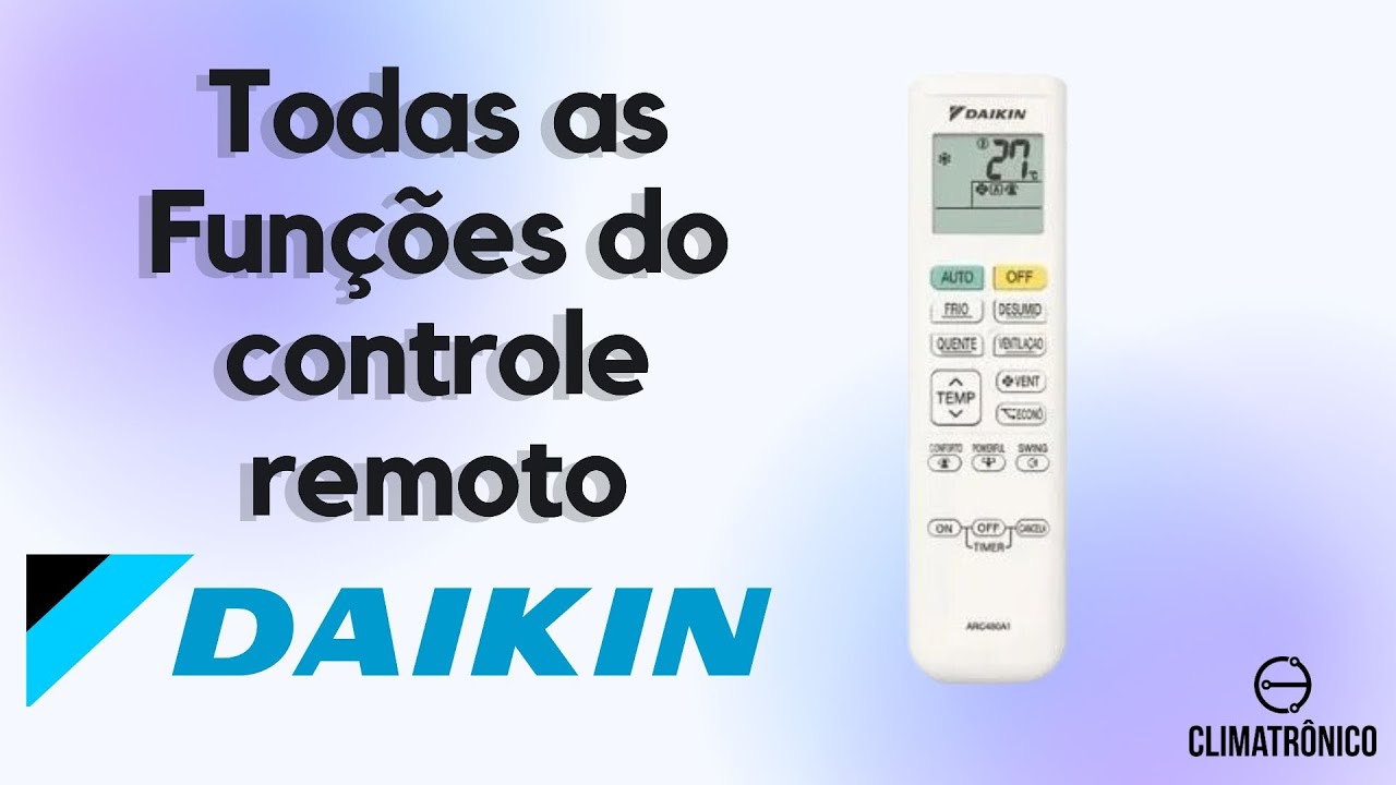 Como usar o controle remoto Ar condicionado Daikin Inverter 12mil #AME