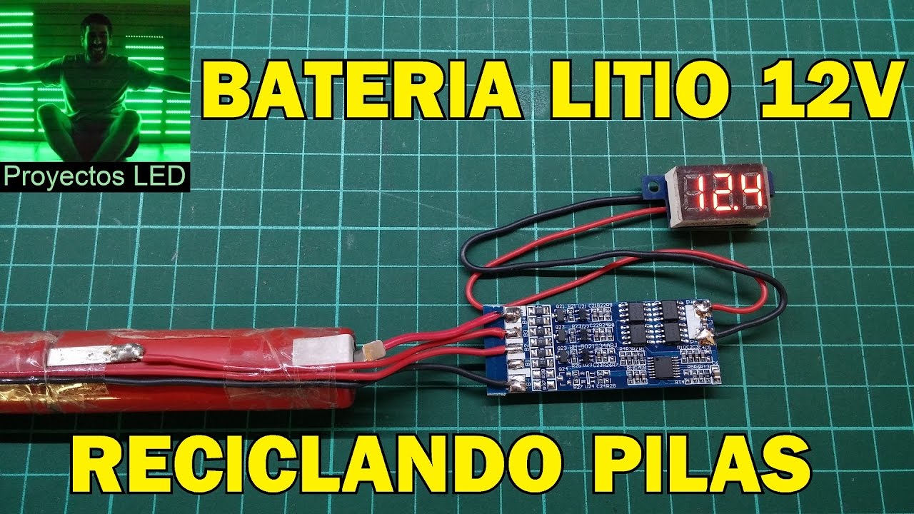 Bateria de 12V con celdas de litio recicladas