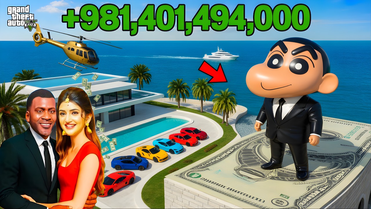 GTA V : Franklin And Shinchan Bringing Luxury Supercars For His Supercar Showroom In GTA 5