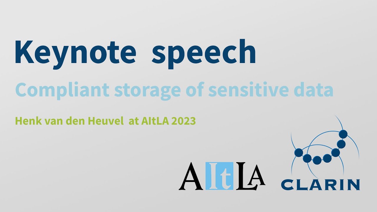Keynote by Henk van den Heuvel on compliant storage of sensitive data at AItLA 2023