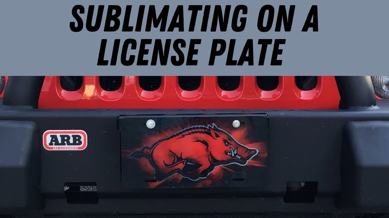 Sublimating an Amazon License Plate Blank