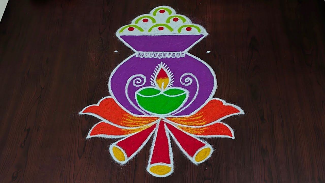 5dots bhogi kundala muggulu|Pongal pot rangoli kolam|bhogi kolams#sankranti muggulu#Rang Kaa Rangoli