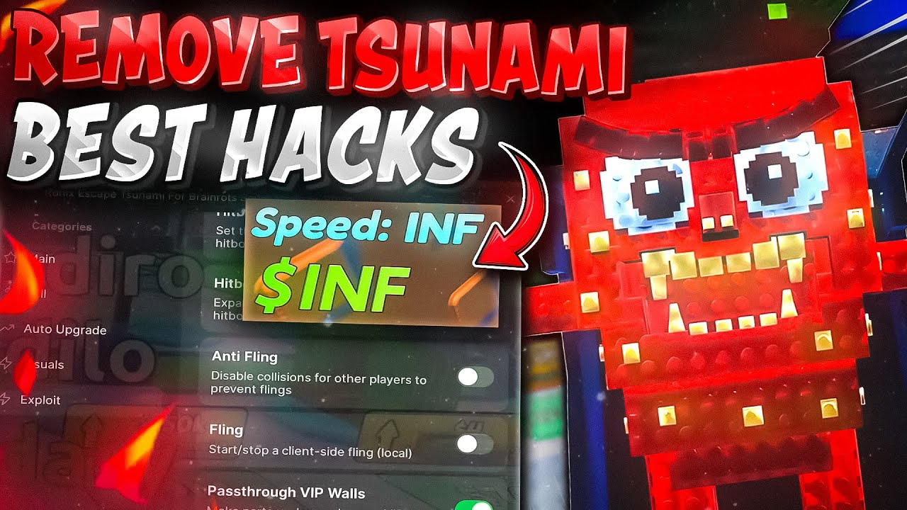 Escape Tsunami For Brainrots Script (NO KEY) — Admin Abuse, Godmode, Remove Tsunami, Dupe & MORE!