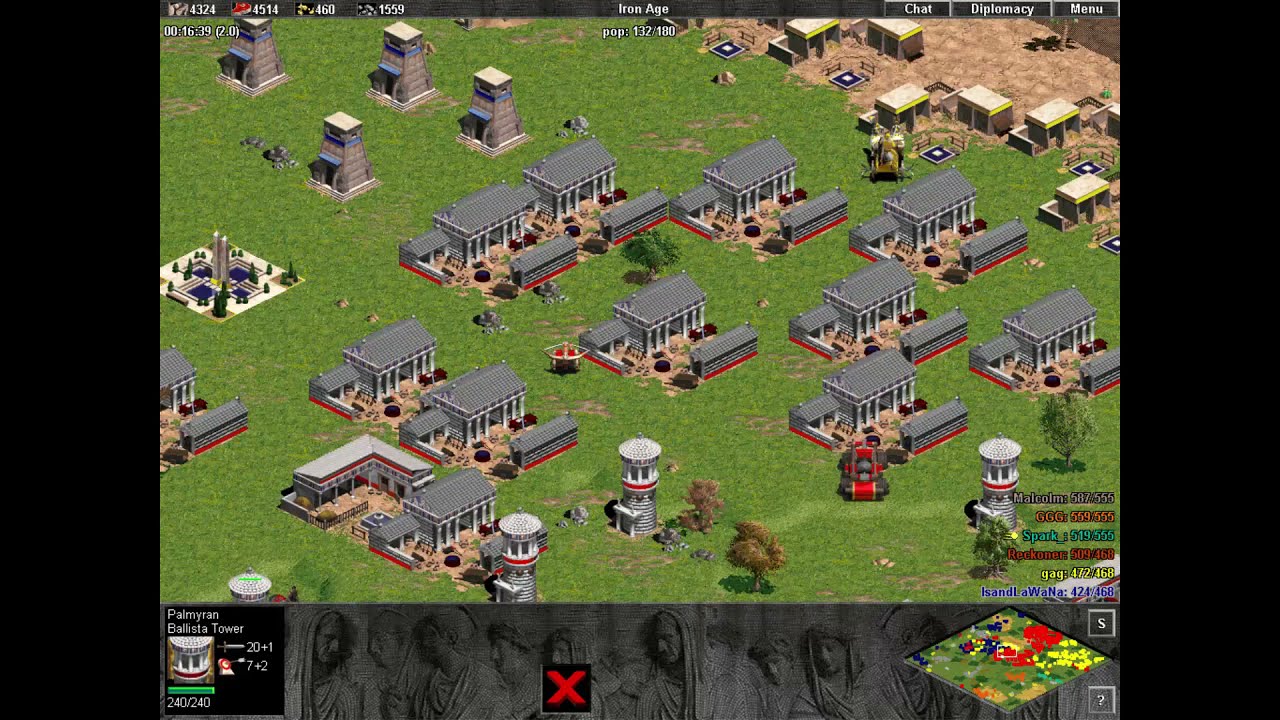 AOE:ROR - 3v3 Ran DM - Reckoner, IsandLaWaNa, gag vs Spark_, Malcolm, GGG [old game, June 2017]