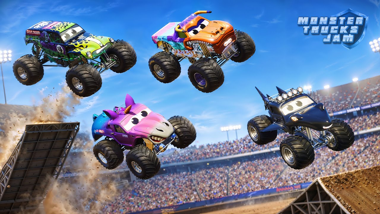 Monster Trucks Jam INSANE Racing, Freestyle and High Speed Jumps!